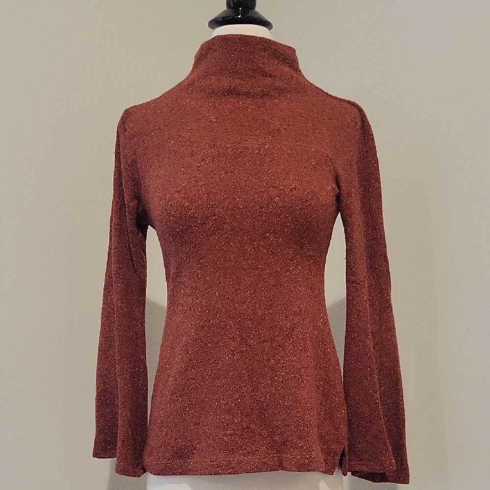 Cozy Cowl Neck Sweater - Burgandy/Brown